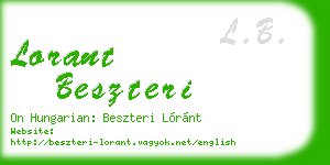 lorant beszteri business card