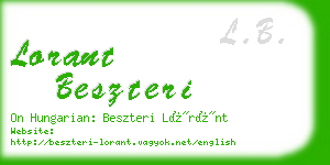 lorant beszteri business card